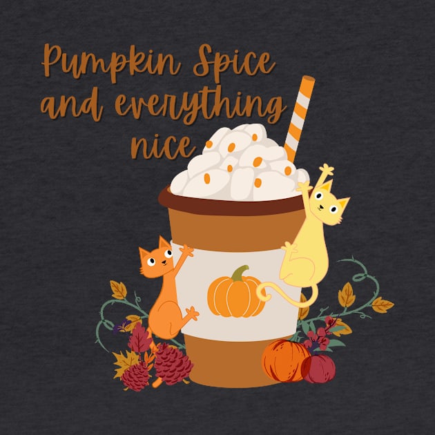 Pumpkin Spice Latte with Cats by by Fre